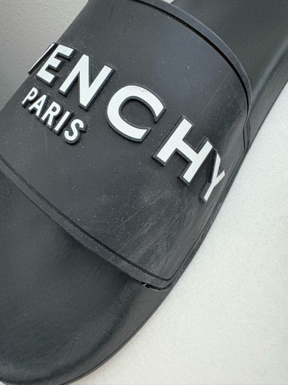 Authentic Givenchy Black Paris Logo Slide Sandals - Picture 4 of 6